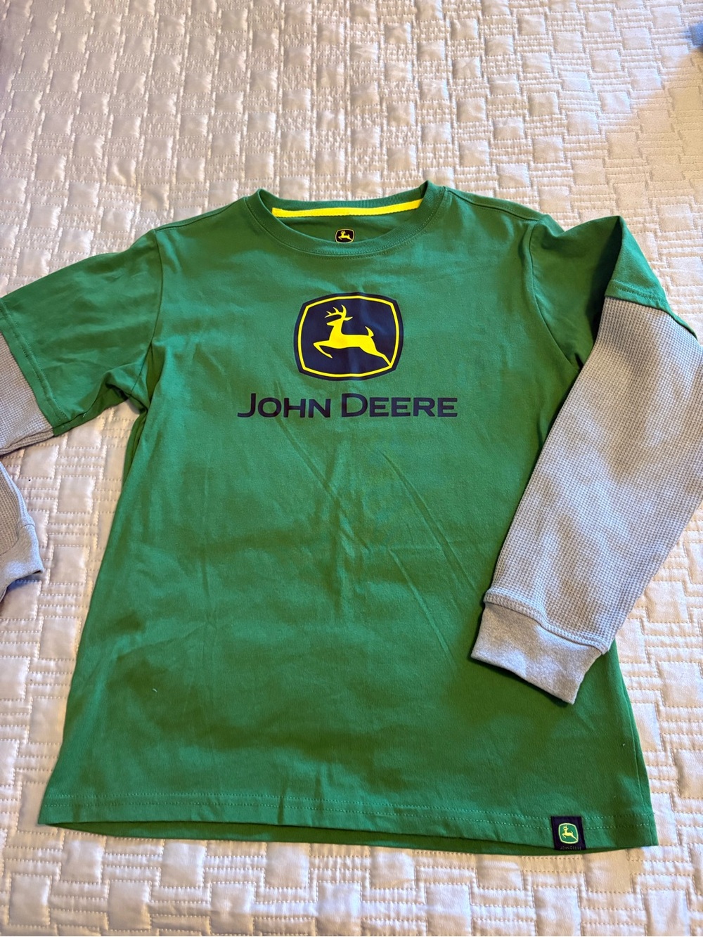 John Deere Shirt Boys Youth XL (14-16) Long Sleeve Pullover w/ Thermal Sleeve